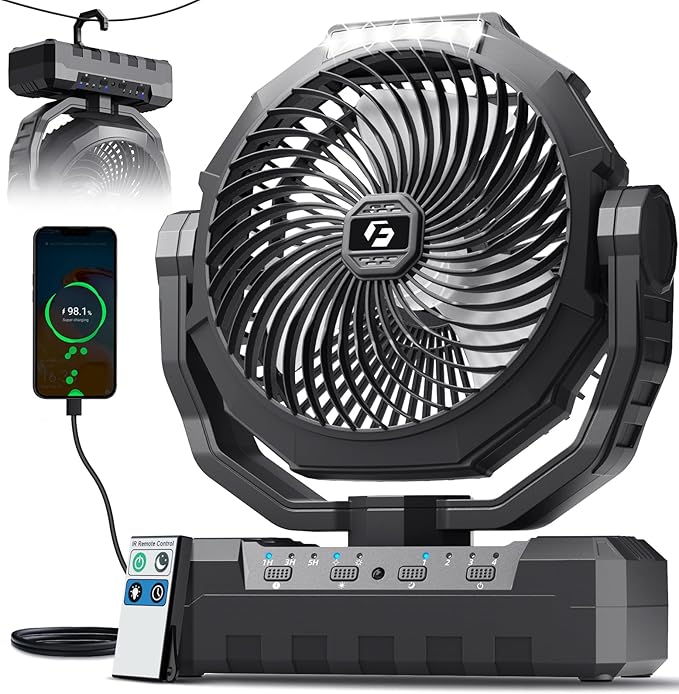 ARITEK 3-in-1 Camping Fan - Portable Fans Rechargeabler