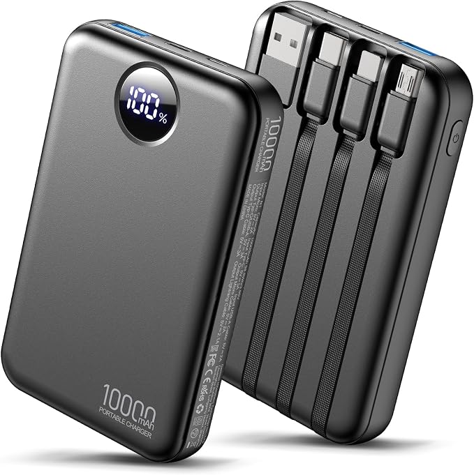 ARITEK Portable Charger with 4 Built-in Cables Power Bank