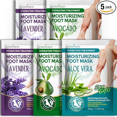 CAREWEL Moisturizing Foot Mask, Hydrating Feet Mask for Dry Cracked Feet