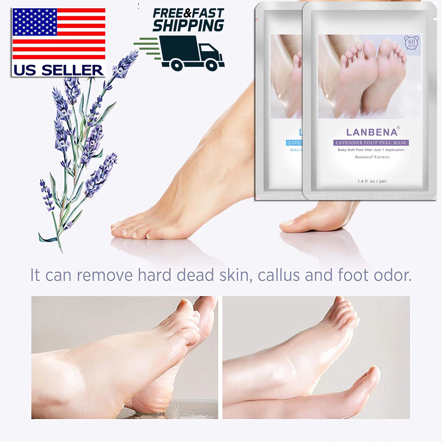 Exfoliating Foot Peeling Mask Feet Peel Mask Sheds Skin Calluses Feet Soft Feet