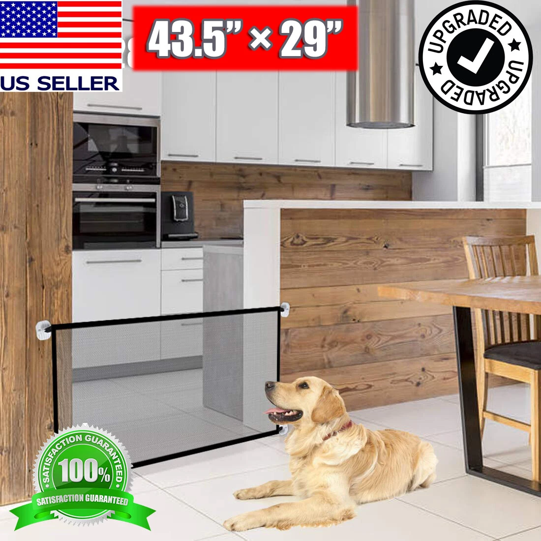 Pet Magic Gate Folding Safety Guard Door Fence Net Stairs Pets Dog Puppy Baby